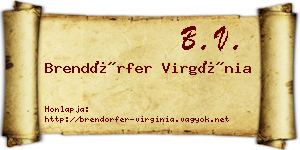 Brendörfer Virgínia névjegykártya